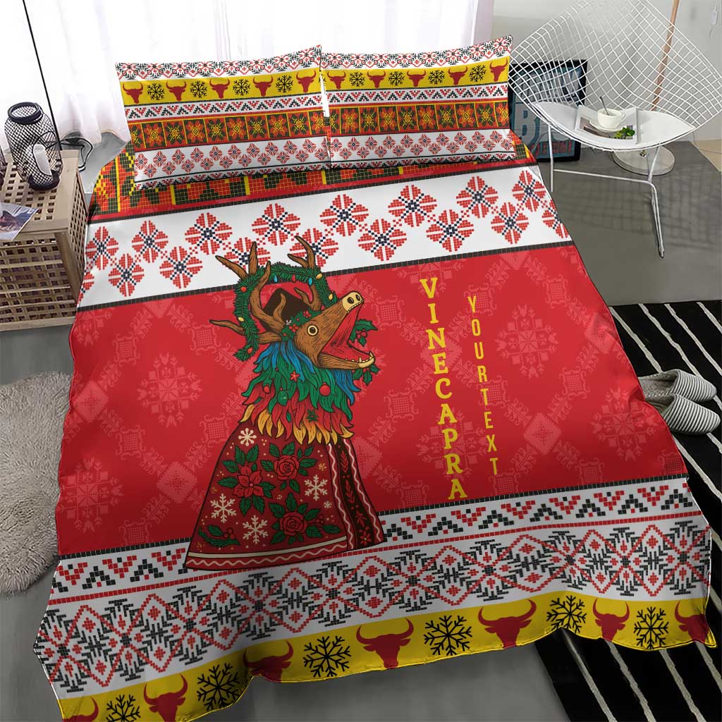 Personalized Romania Christmas Bedding Set Romanian Carpet The Goat Dance - Wonder Print Shop