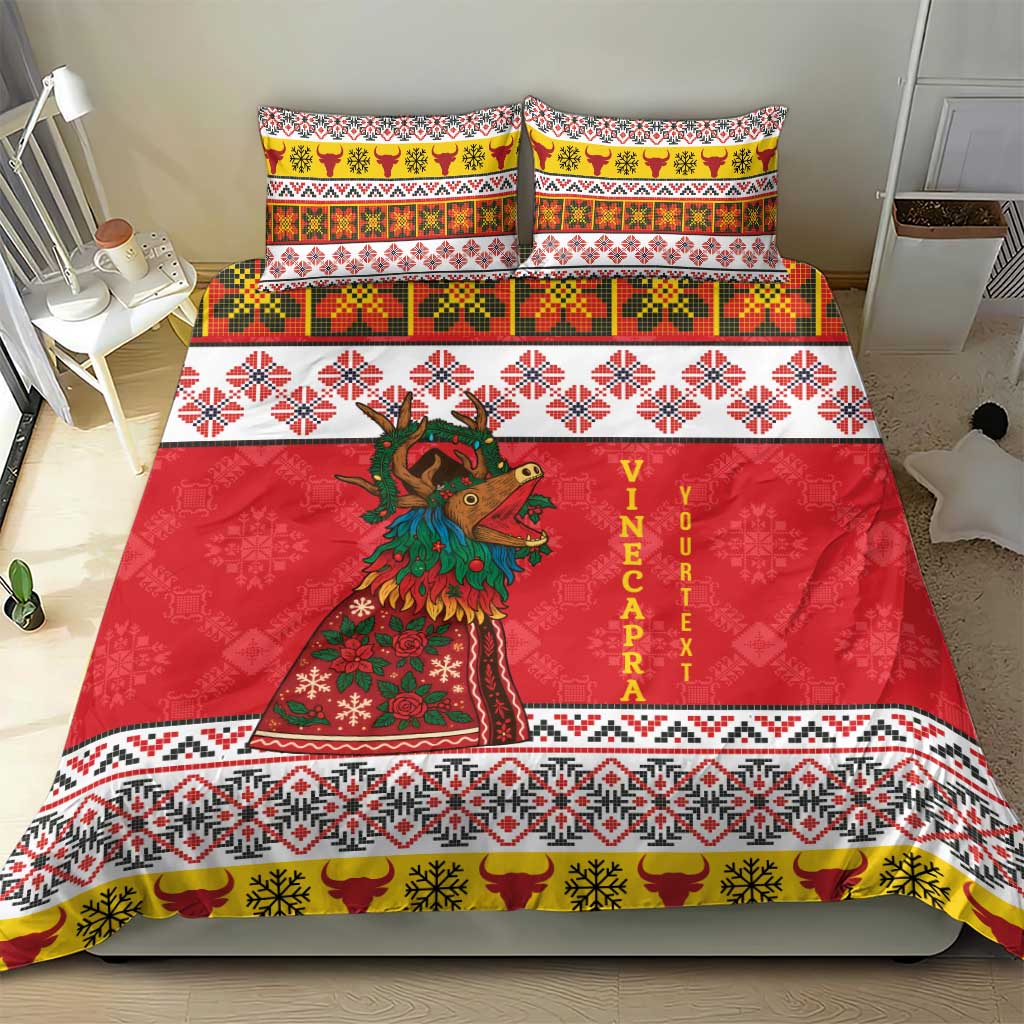 Personalized Romania Christmas Bedding Set Romanian Carpet The Goat Dance - Wonder Print Shop