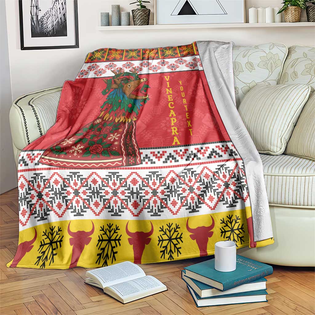 Personalized Romania Christmas Blanket Romanian Carpet The Goat Dance - Wonder Print Shop