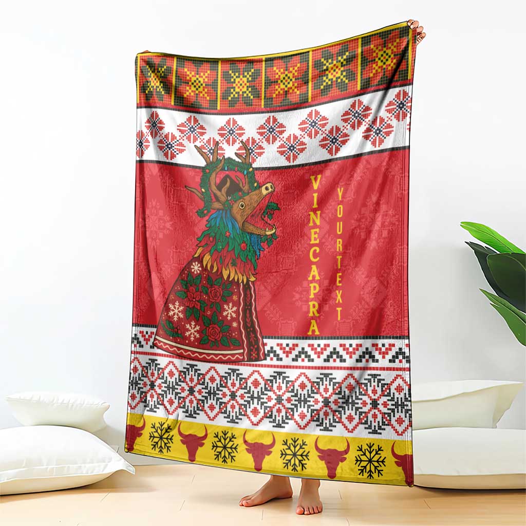 Personalized Romania Christmas Blanket Romanian Carpet The Goat Dance - Wonder Print Shop