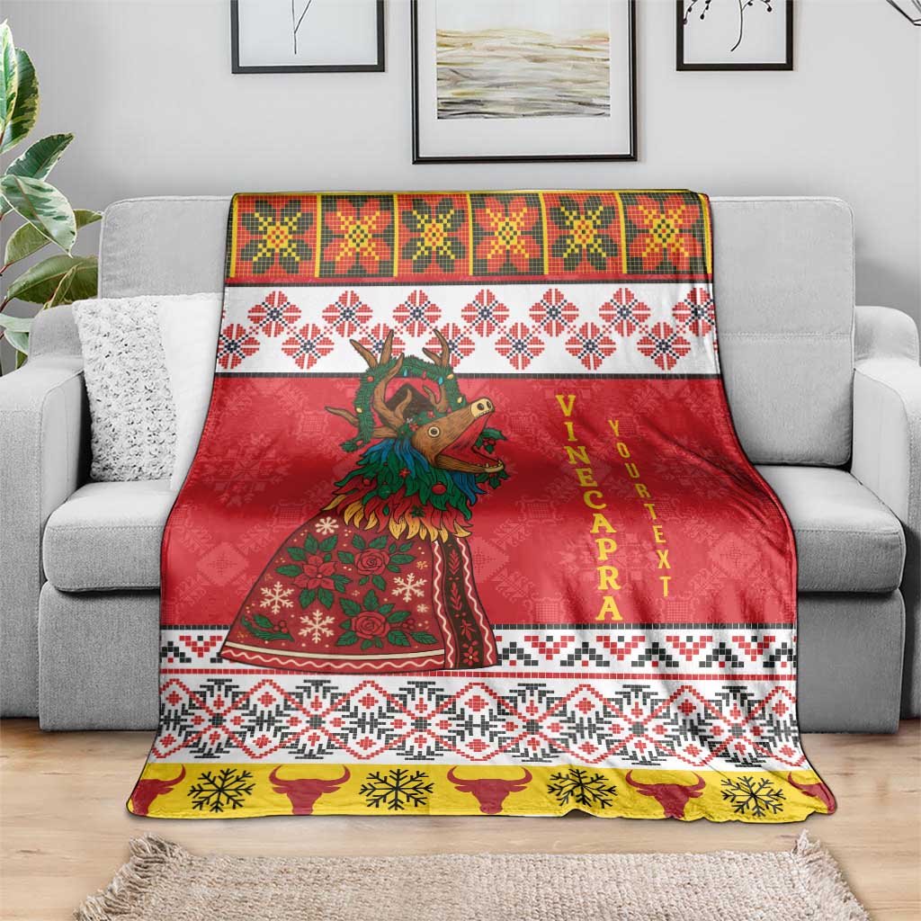 Personalized Romania Christmas Blanket Romanian Carpet The Goat Dance - Wonder Print Shop
