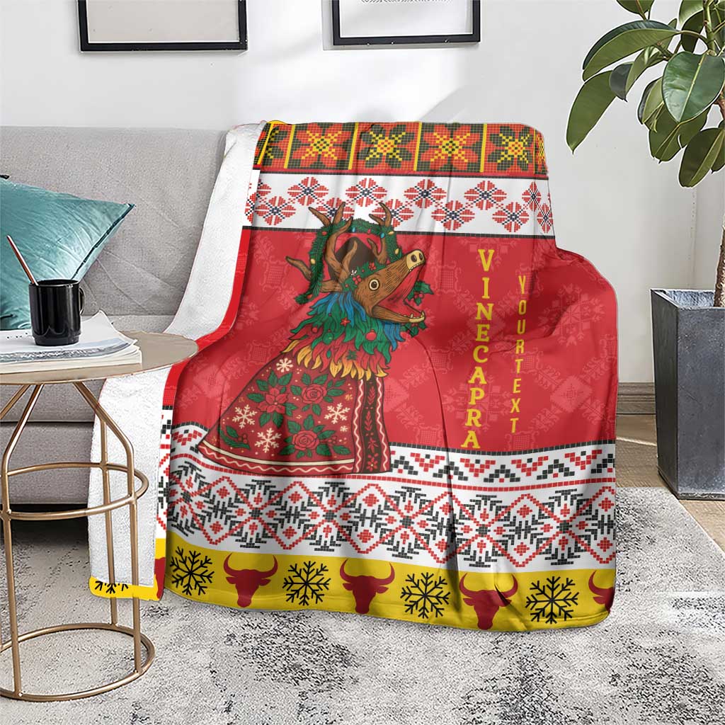 Personalized Romania Christmas Blanket Romanian Carpet The Goat Dance - Wonder Print Shop