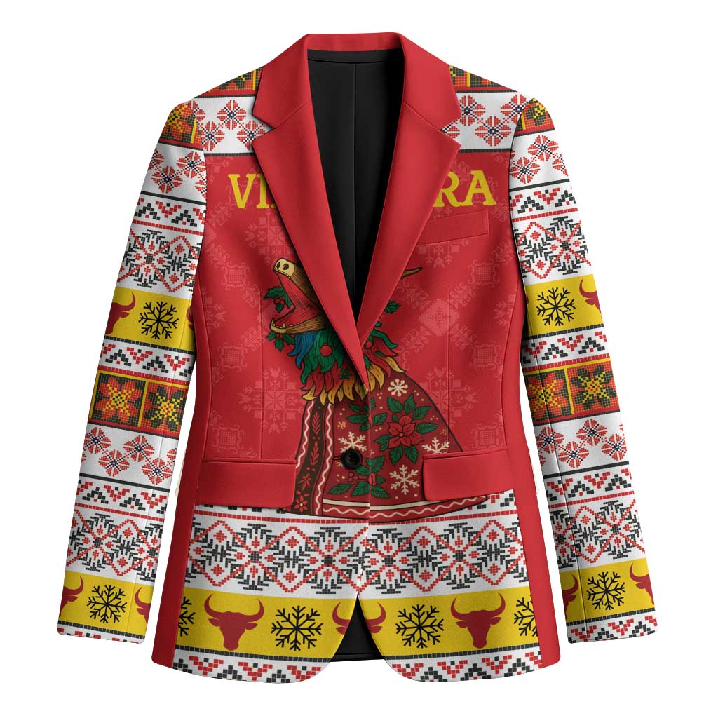 Personalized Romania Christmas Blazer Romanian Carpet The Goat Dance - Wonder Print Shop