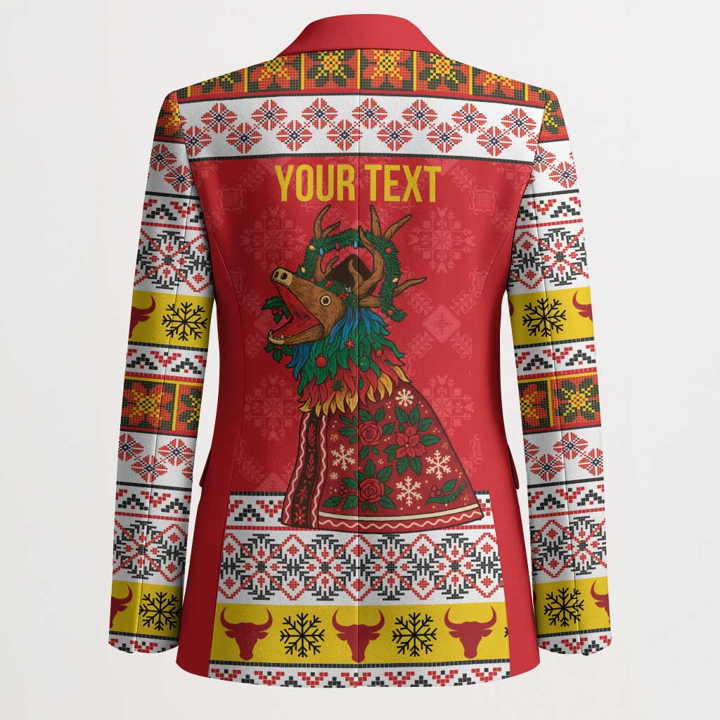 Personalized Romania Christmas Blazer Romanian Carpet The Goat Dance - Wonder Print Shop