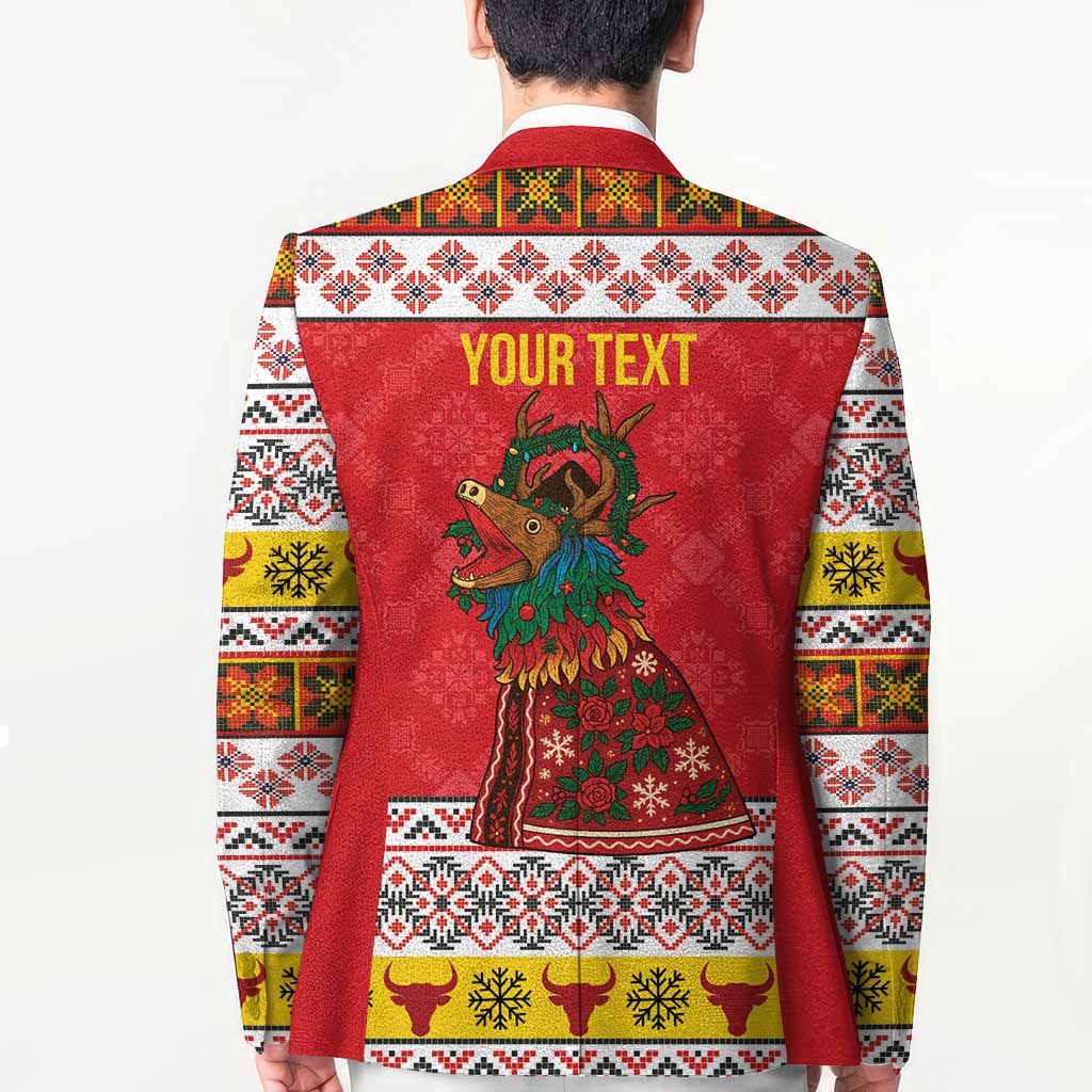 Personalized Romania Christmas Blazer Romanian Carpet The Goat Dance - Wonder Print Shop