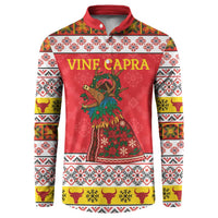 Personalized Romania Christmas Button Sweatshirt Romanian Carpet The Goat Dance - Wonder Print Shop