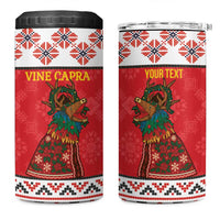 Personalized Romania Christmas 4 in 1 Can Cooler Tumbler Romanian Carpet The Goat Dance - Wonder Print Shop