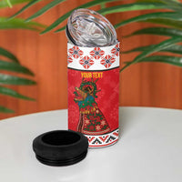 Personalized Romania Christmas 4 in 1 Can Cooler Tumbler Romanian Carpet The Goat Dance - Wonder Print Shop