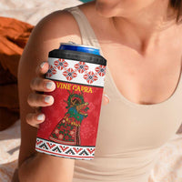 Personalized Romania Christmas 4 in 1 Can Cooler Tumbler Romanian Carpet The Goat Dance - Wonder Print Shop