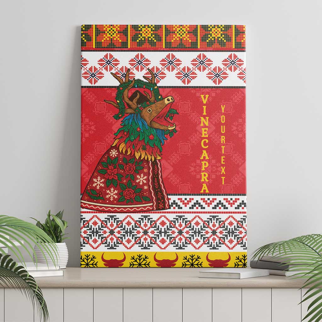 Personalized Romania Christmas Canvas Wall Art Romanian Carpet The Goat Dance - Wonder Print Shop