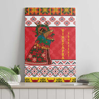 Personalized Romania Christmas Canvas Wall Art Romanian Carpet The Goat Dance - Wonder Print Shop