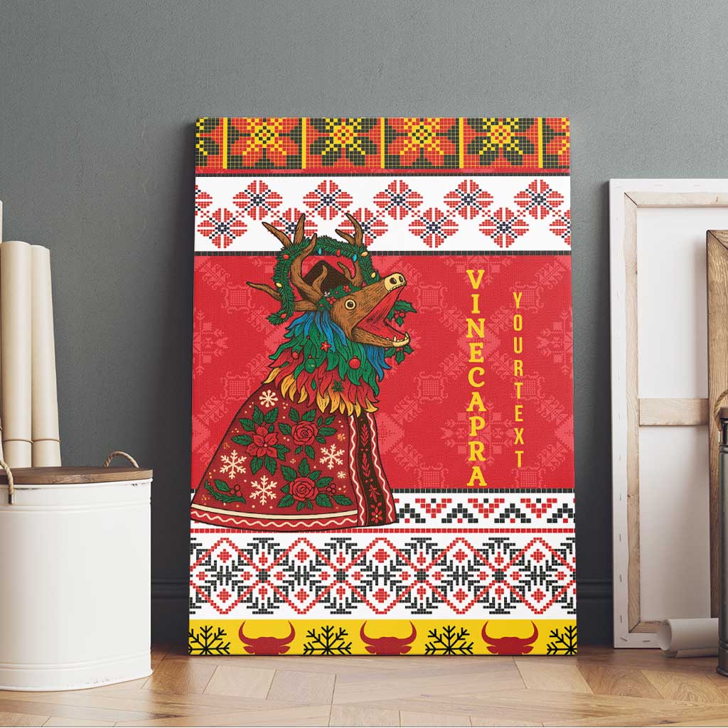 Personalized Romania Christmas Canvas Wall Art Romanian Carpet The Goat Dance - Wonder Print Shop