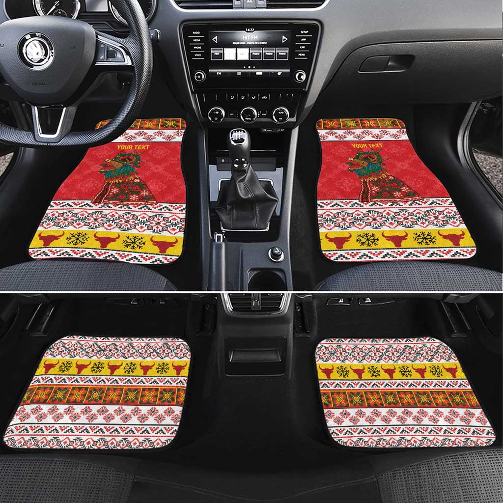 Personalized Romania Christmas Car Mats Romanian Carpet The Goat Dance - Wonder Print Shop