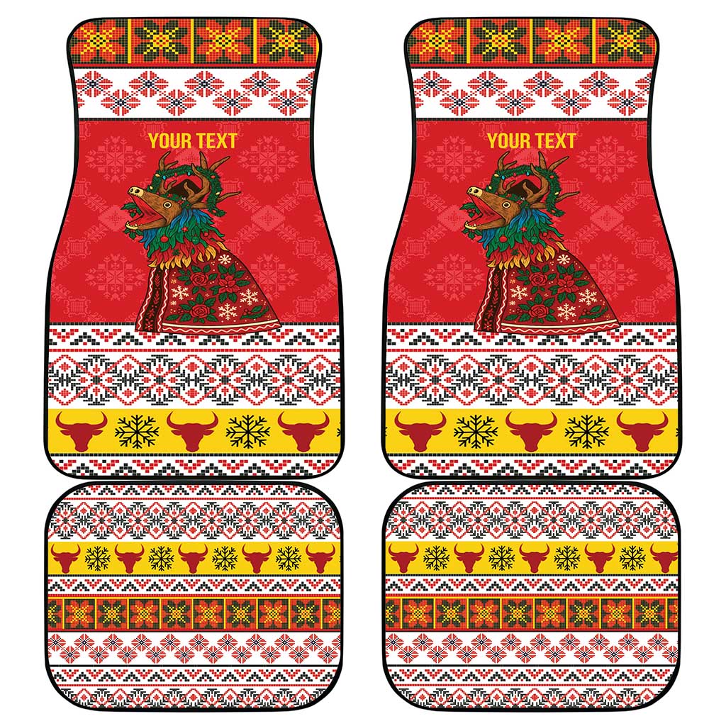 Personalized Romania Christmas Car Mats Romanian Carpet The Goat Dance - Wonder Print Shop