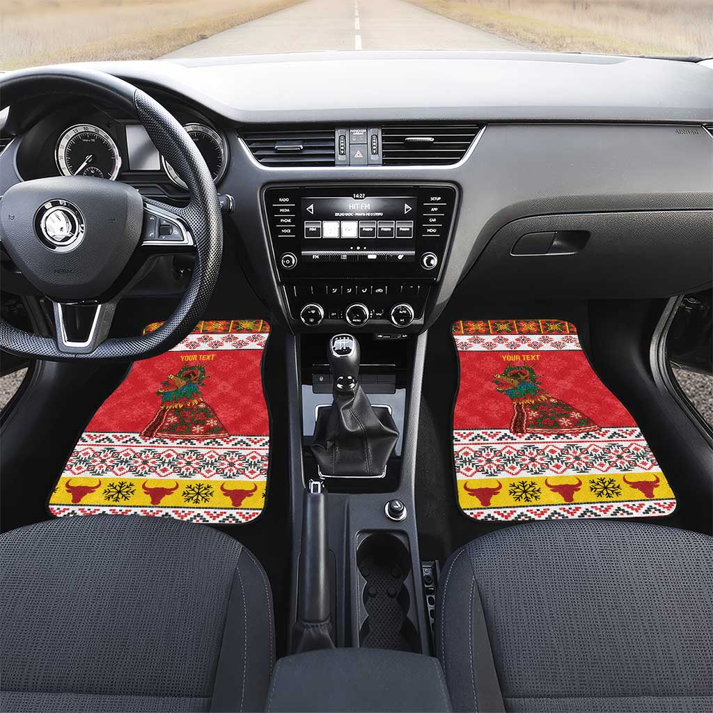 Personalized Romania Christmas Car Mats Romanian Carpet The Goat Dance - Wonder Print Shop