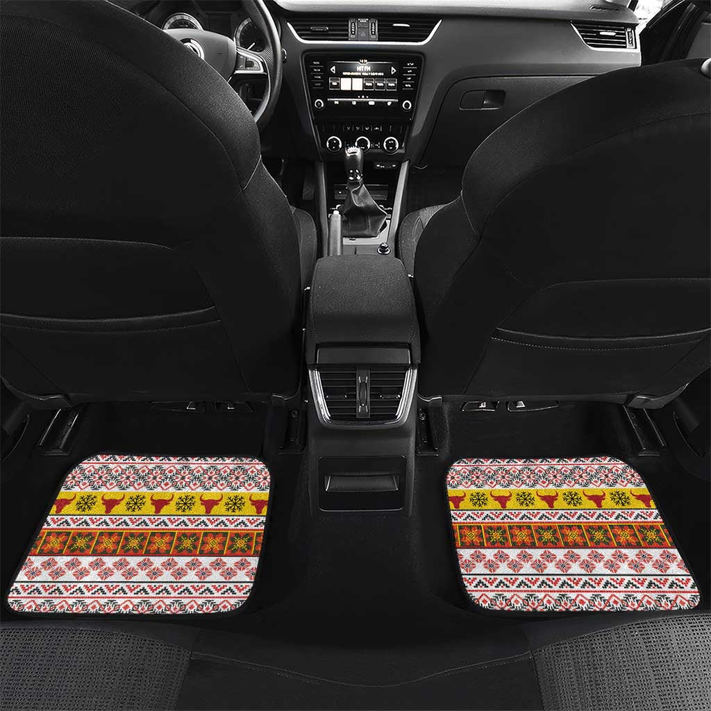 Personalized Romania Christmas Car Mats Romanian Carpet The Goat Dance - Wonder Print Shop