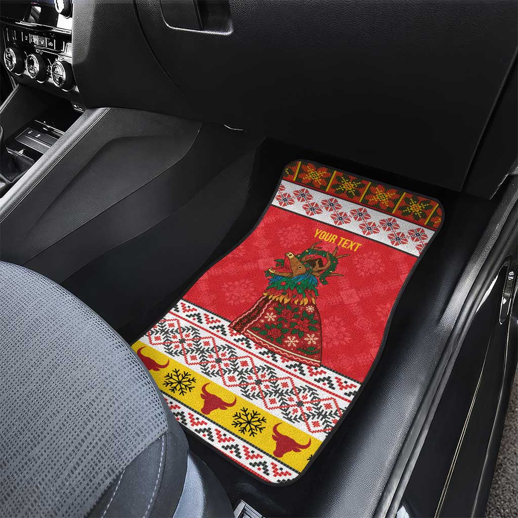 Personalized Romania Christmas Car Mats Romanian Carpet The Goat Dance - Wonder Print Shop