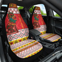 Personalized Romania Christmas Car Seat Cover Romanian Carpet The Goat Dance - Wonder Print Shop