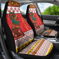 Personalized Romania Christmas Car Seat Cover Romanian Carpet The Goat Dance - Wonder Print Shop