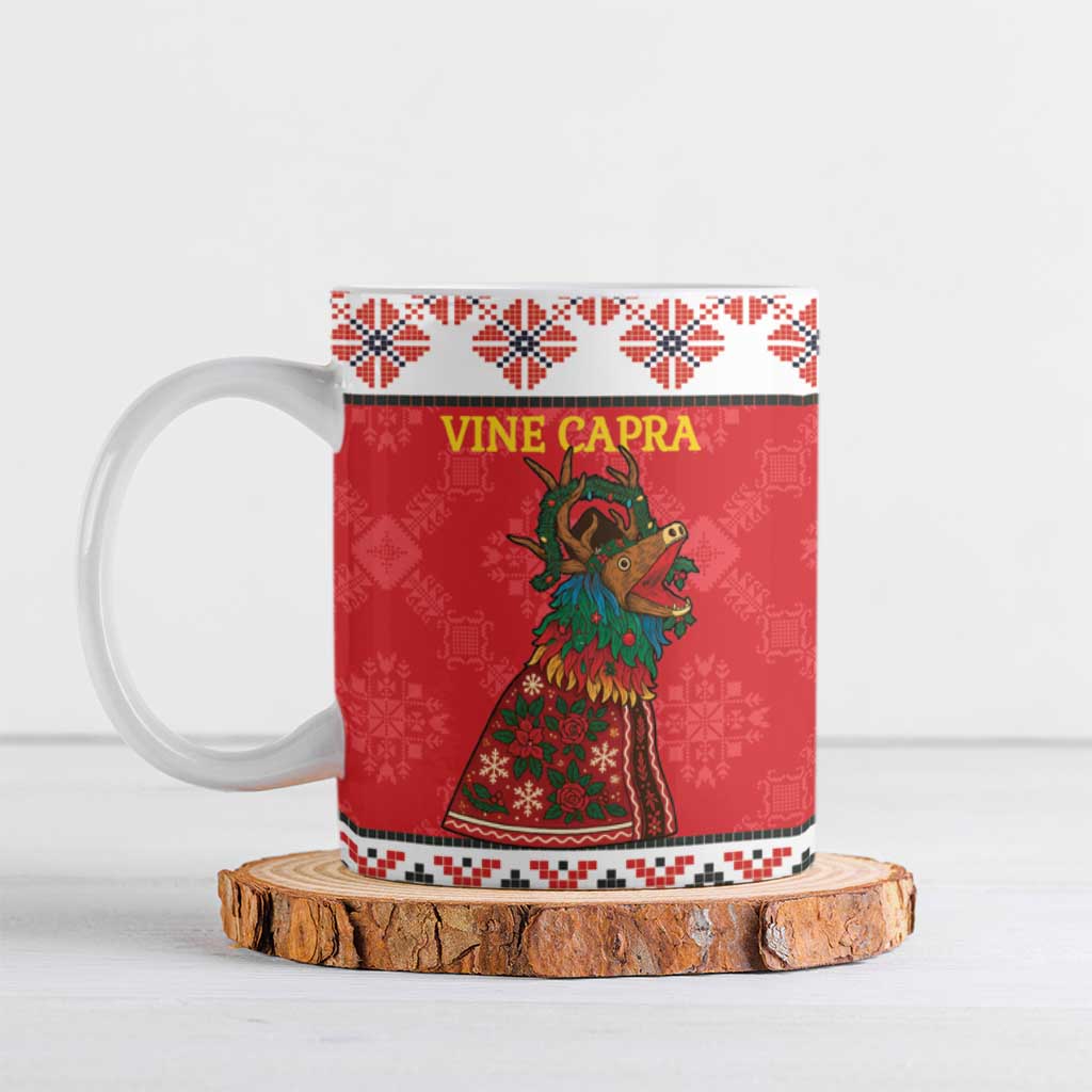 Personalized Romania Christmas Ceramic Mug Romanian Carpet The Goat Dance - Wonder Print Shop