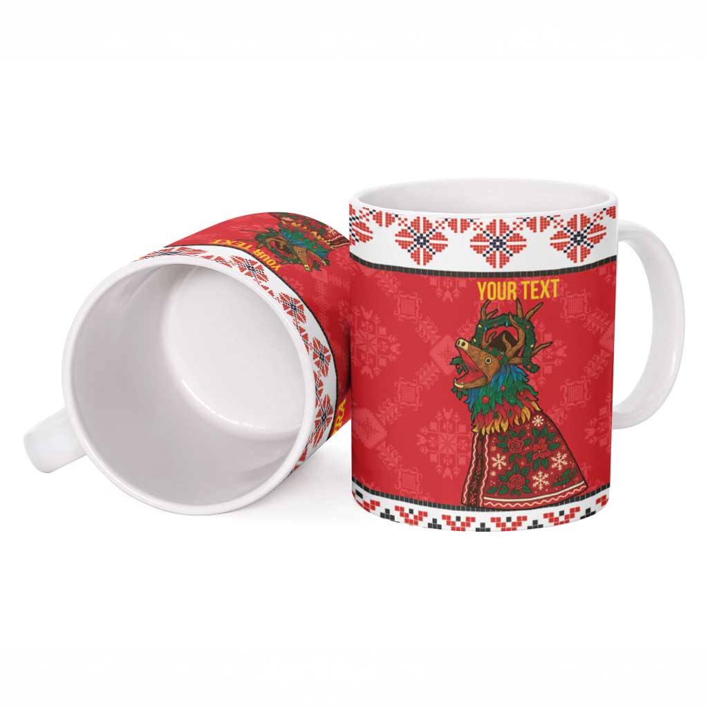 Personalized Romania Christmas Ceramic Mug Romanian Carpet The Goat Dance - Wonder Print Shop