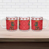 Personalized Romania Christmas Ceramic Mug Romanian Carpet The Goat Dance - Wonder Print Shop
