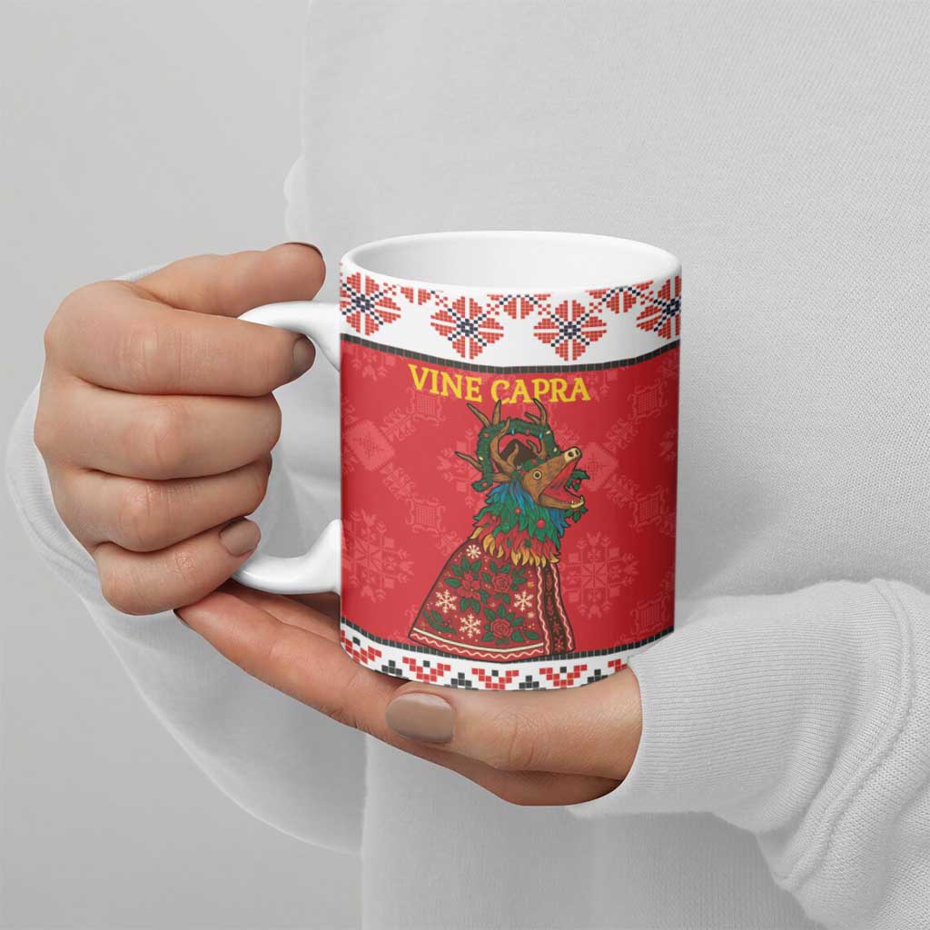 Personalized Romania Christmas Ceramic Mug Romanian Carpet The Goat Dance - Wonder Print Shop