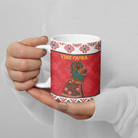 Personalized Romania Christmas Ceramic Mug Romanian Carpet The Goat Dance - Wonder Print Shop