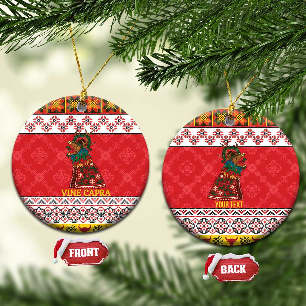 Personalized Romania Christmas Ceramic Ornament Romanian Carpet The Goat Dance - Wonder Print Shop