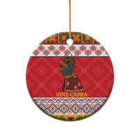 Personalized Romania Christmas Ceramic Ornament Romanian Carpet The Goat Dance - Wonder Print Shop