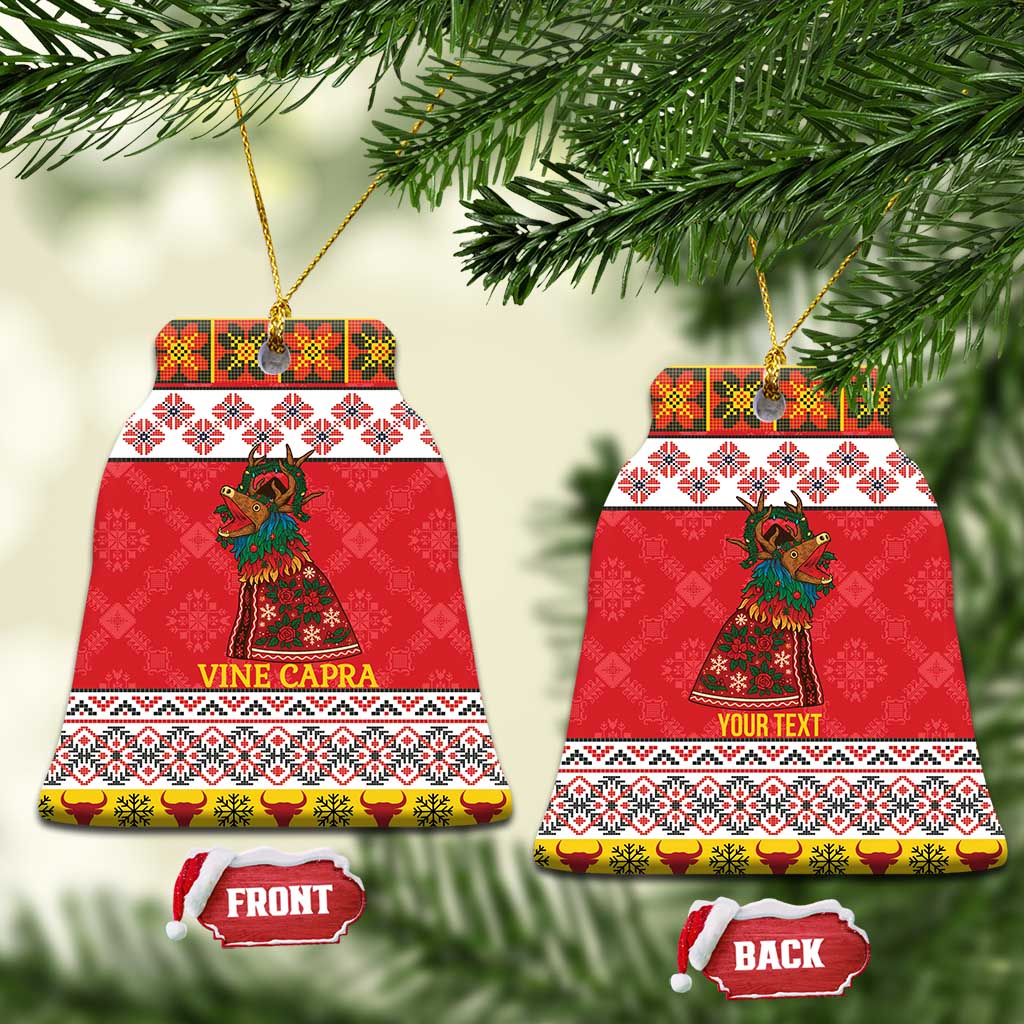 Personalized Romania Christmas Ceramic Ornament Romanian Carpet The Goat Dance - Wonder Print Shop