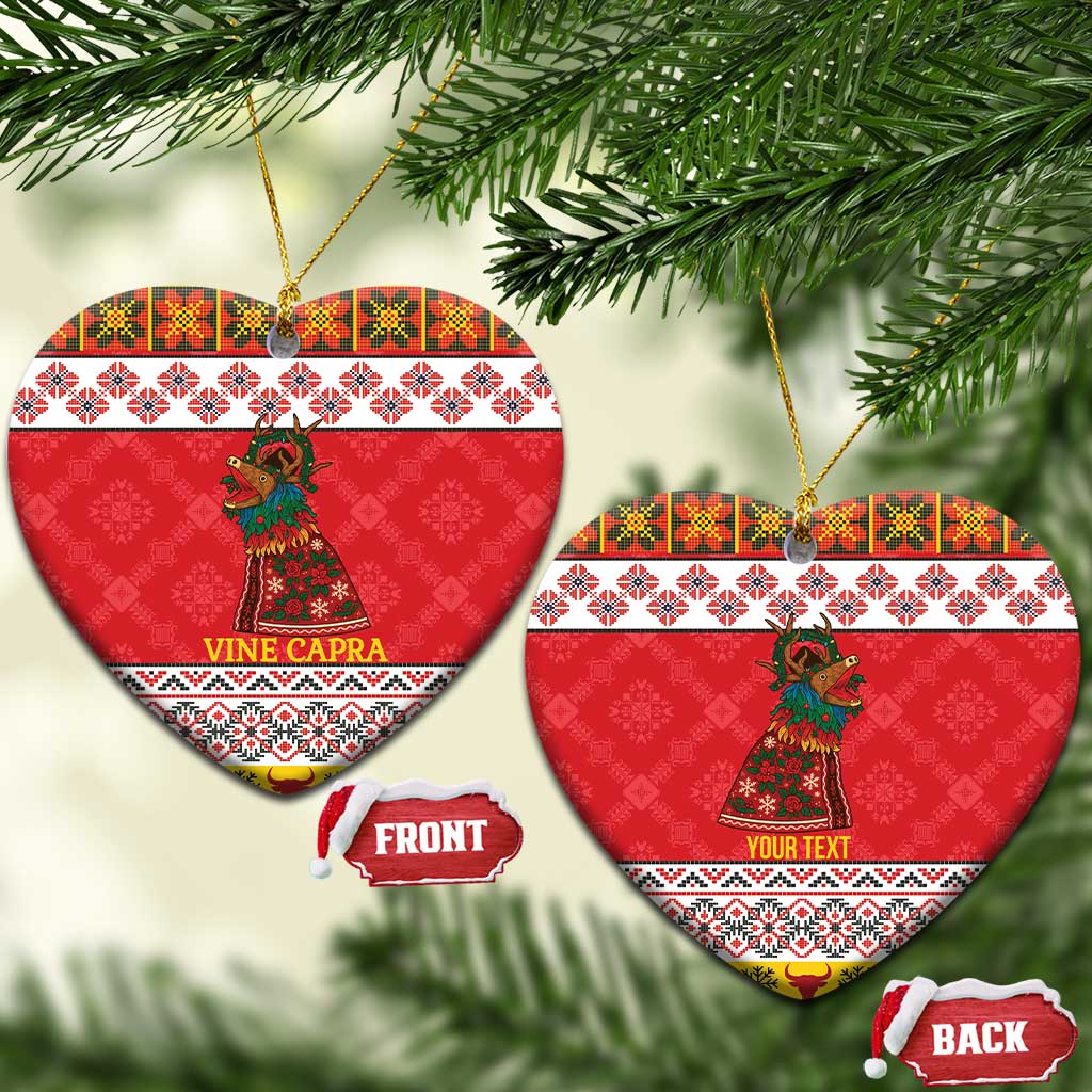 Personalized Romania Christmas Ceramic Ornament Romanian Carpet The Goat Dance - Wonder Print Shop