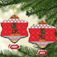 Personalized Romania Christmas Ceramic Ornament Romanian Carpet The Goat Dance - Wonder Print Shop