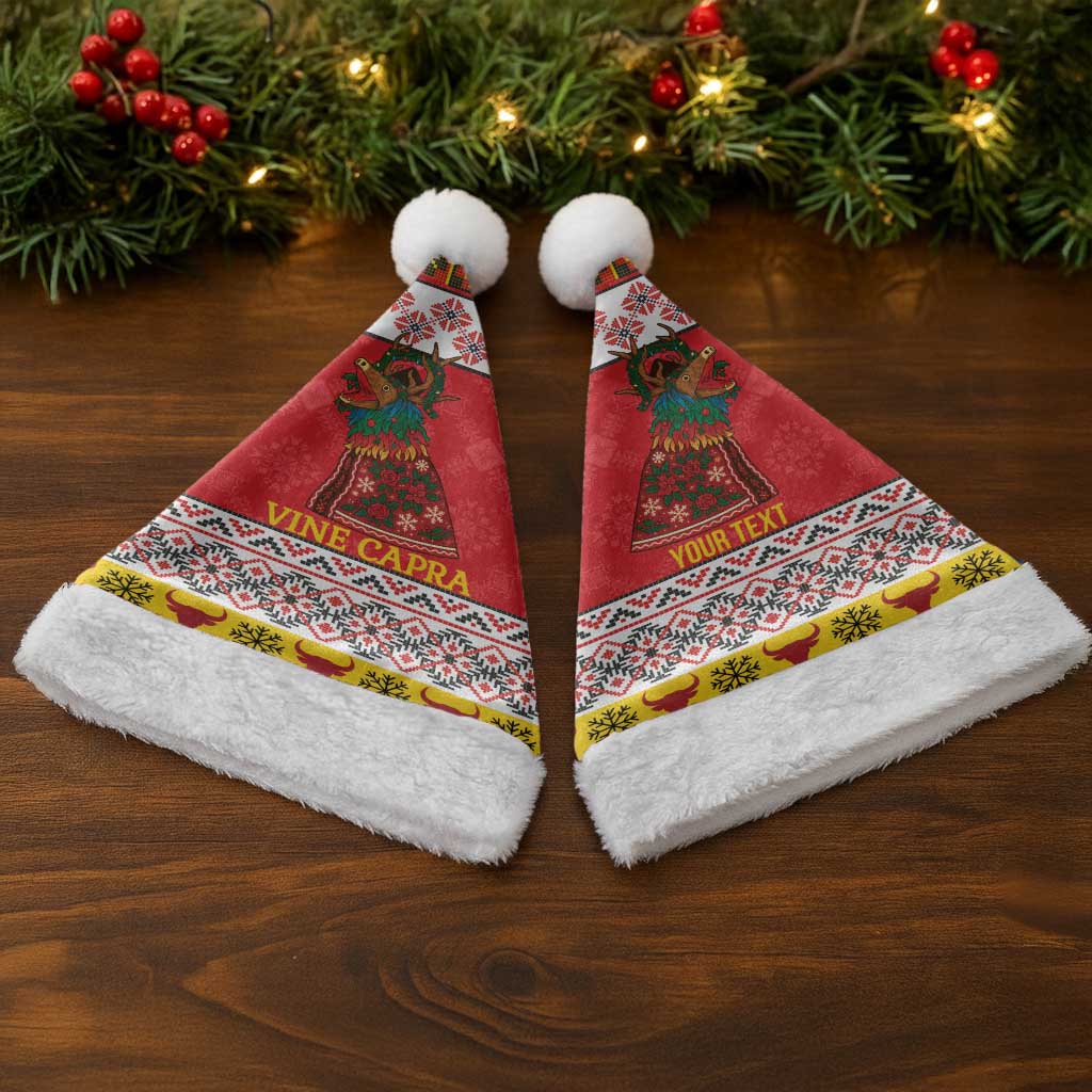 Personalized Romania Christmas Santa Hat Romanian Carpet The Goat Dance - Wonder Print Shop