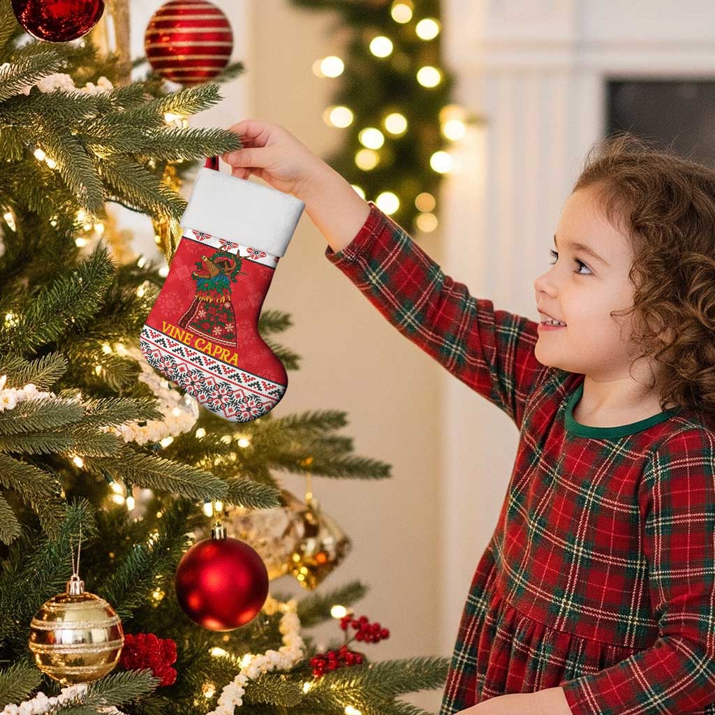 Personalized Romania Christmas Stocking Romanian Carpet The Goat Dance - Wonder Print Shop