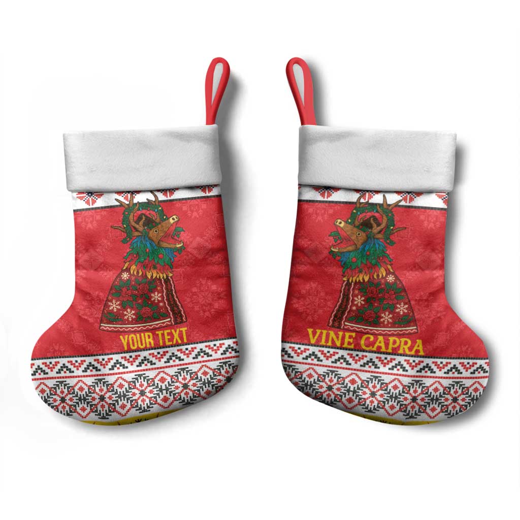 Personalized Romania Christmas Stocking Romanian Carpet The Goat Dance - Wonder Print Shop