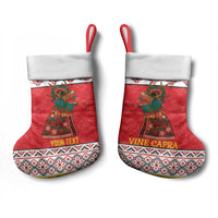 Personalized Romania Christmas Stocking Romanian Carpet The Goat Dance - Wonder Print Shop