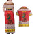 Personalized Romania Christmas Couples Matching Off Shoulder Maxi Dress and Hawaiian Shirt Romanian Carpet The Goat Dance - Wonder Print Shop
