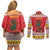 Personalized Romania Christmas Couples Matching Off Shoulder Short Dress and Long Sleeve Button Shirt Romanian Carpet The Goat Dance - Wonder Print Shop