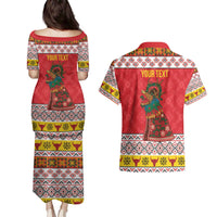 Personalized Romania Christmas Couples Matching Puletasi and Hawaiian Shirt Romanian Carpet The Goat Dance - Wonder Print Shop