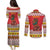 Personalized Romania Christmas Couples Matching Puletasi and Long Sleeve Button Shirt Romanian Carpet The Goat Dance - Wonder Print Shop