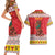 Personalized Romania Christmas Couples Matching Short Sleeve Bodycon Dress and Hawaiian Shirt Romanian Carpet The Goat Dance - Wonder Print Shop