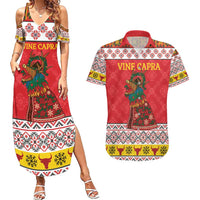 Personalized Romania Christmas Couples Matching Summer Maxi Dress and Hawaiian Shirt Romanian Carpet The Goat Dance - Wonder Print Shop