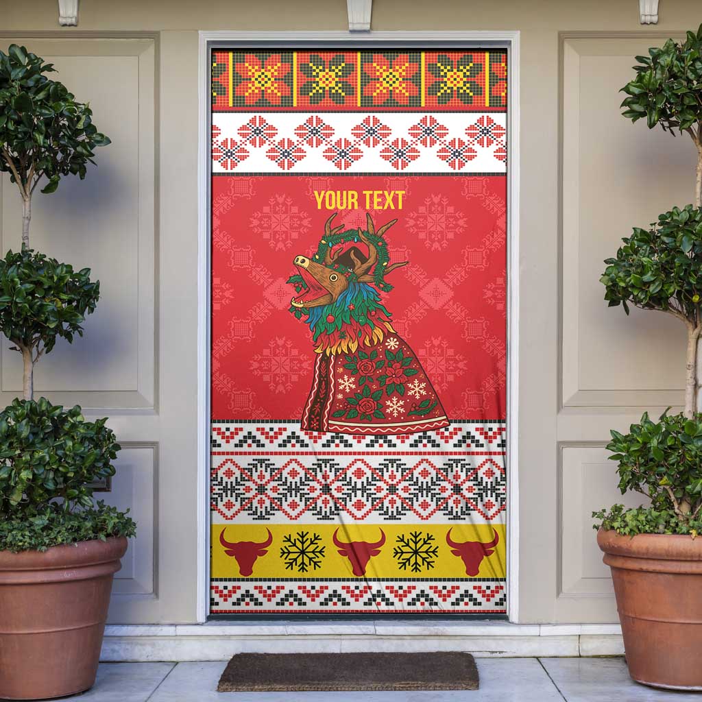 Personalized Romania Christmas Door Cover Romanian Carpet The Goat Dance - Wonder Print Shop
