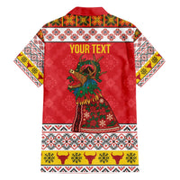 Personalized Romania Christmas Family Matching Off The Shoulder Long Sleeve Dress and Hawaiian Shirt Romanian Carpet The Goat Dance - Wonder Print Shop