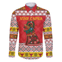 Personalized Romania Christmas Family Matching Off The Shoulder Long Sleeve Dress and Hawaiian Shirt Romanian Carpet The Goat Dance - Wonder Print Shop