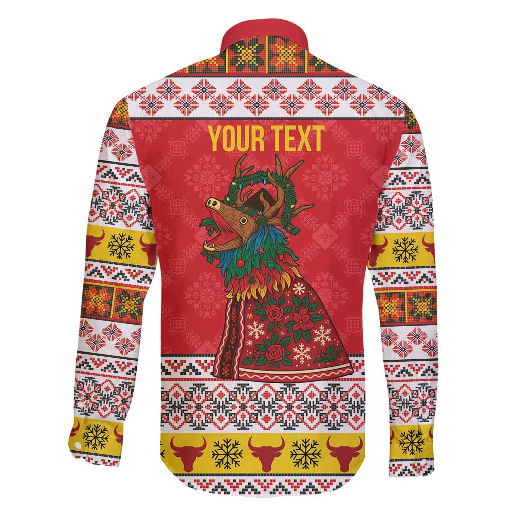 Personalized Romania Christmas Family Matching Off Shoulder Short Dress and Hawaiian Shirt Romanian Carpet The Goat Dance - Wonder Print Shop