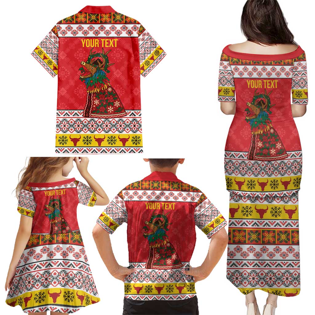 Personalized Romania Christmas Family Matching Puletasi and Hawaiian Shirt Romanian Carpet The Goat Dance - Wonder Print Shop