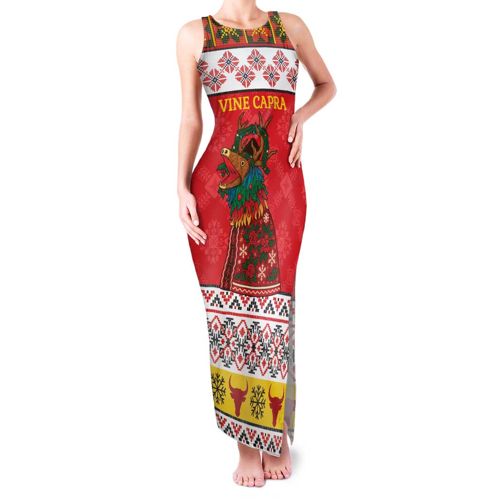 Personalized Romania Christmas Family Matching Tank Maxi Dress and Hawaiian Shirt Romanian Carpet The Goat Dance - Wonder Print Shop