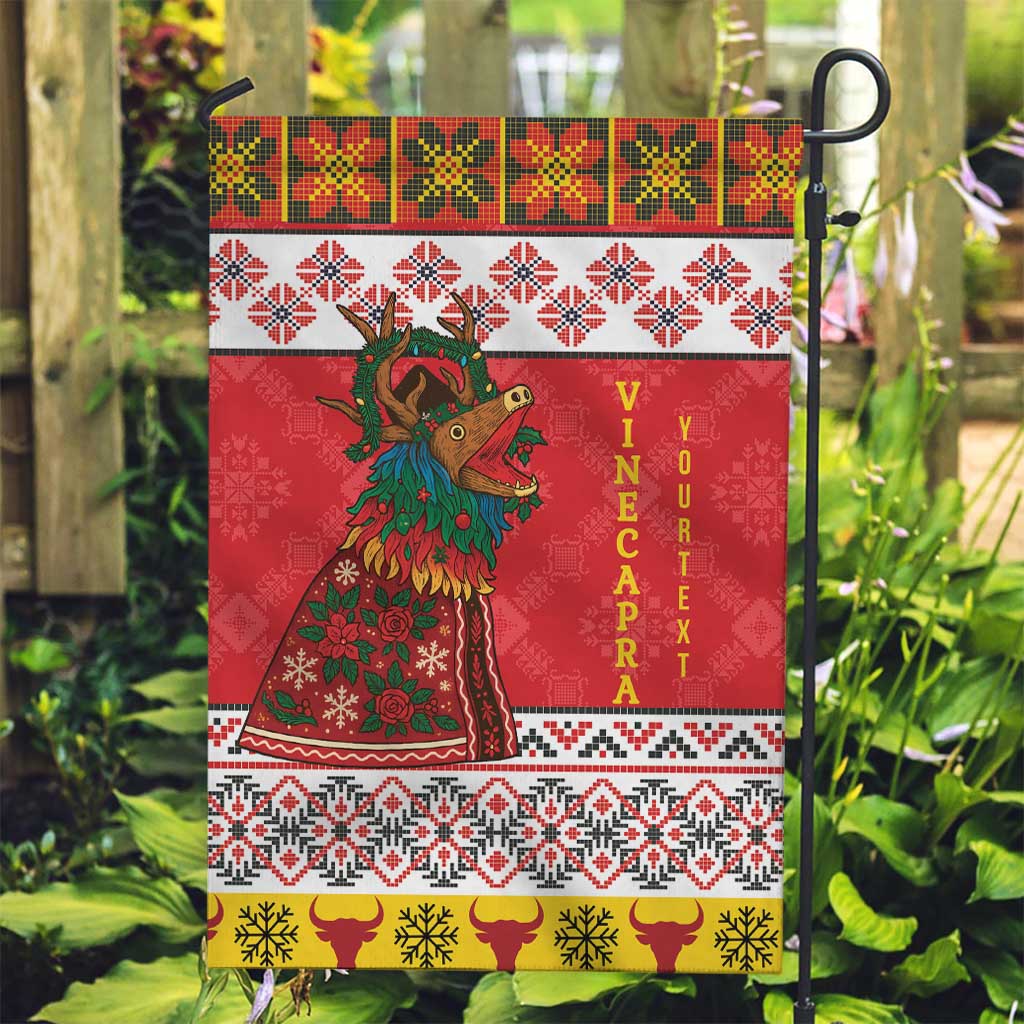 Personalized Romania Christmas Garden Flag Romanian Carpet The Goat Dance - Wonder Print Shop